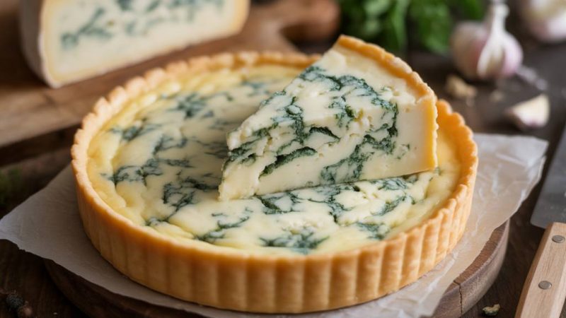 Tarte au roquefort recette onctueuse et savoureuse à base de fromage aveyronnais